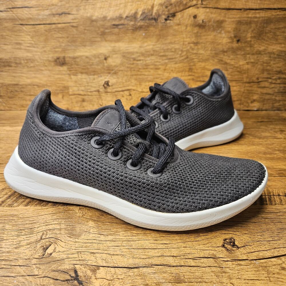 Allbirds Tree Runner Dark Grey knit low top lace up sneaker sz 8 womens washable